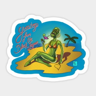 greetings from the black lagoon Sticker